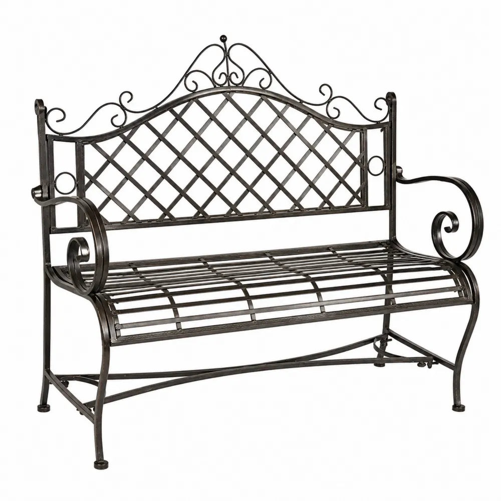 Metall Gartenbank Schmiedeeisen Schwarz 120x60x90 cm