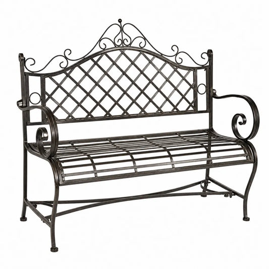Metall Gartenbank Schmiedeeisen Schwarz 120x60x90 cm
